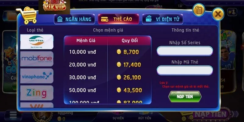 Người chơi dễ dàng giao dịch nhận tiền trong thời gian ngắn